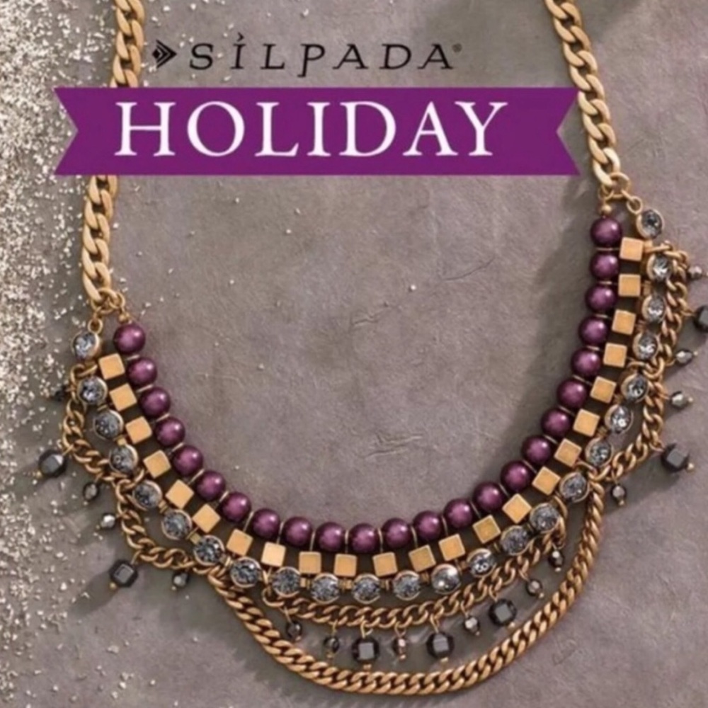 Silpada #KRN-0033-N Blue Violet Bib Necklace